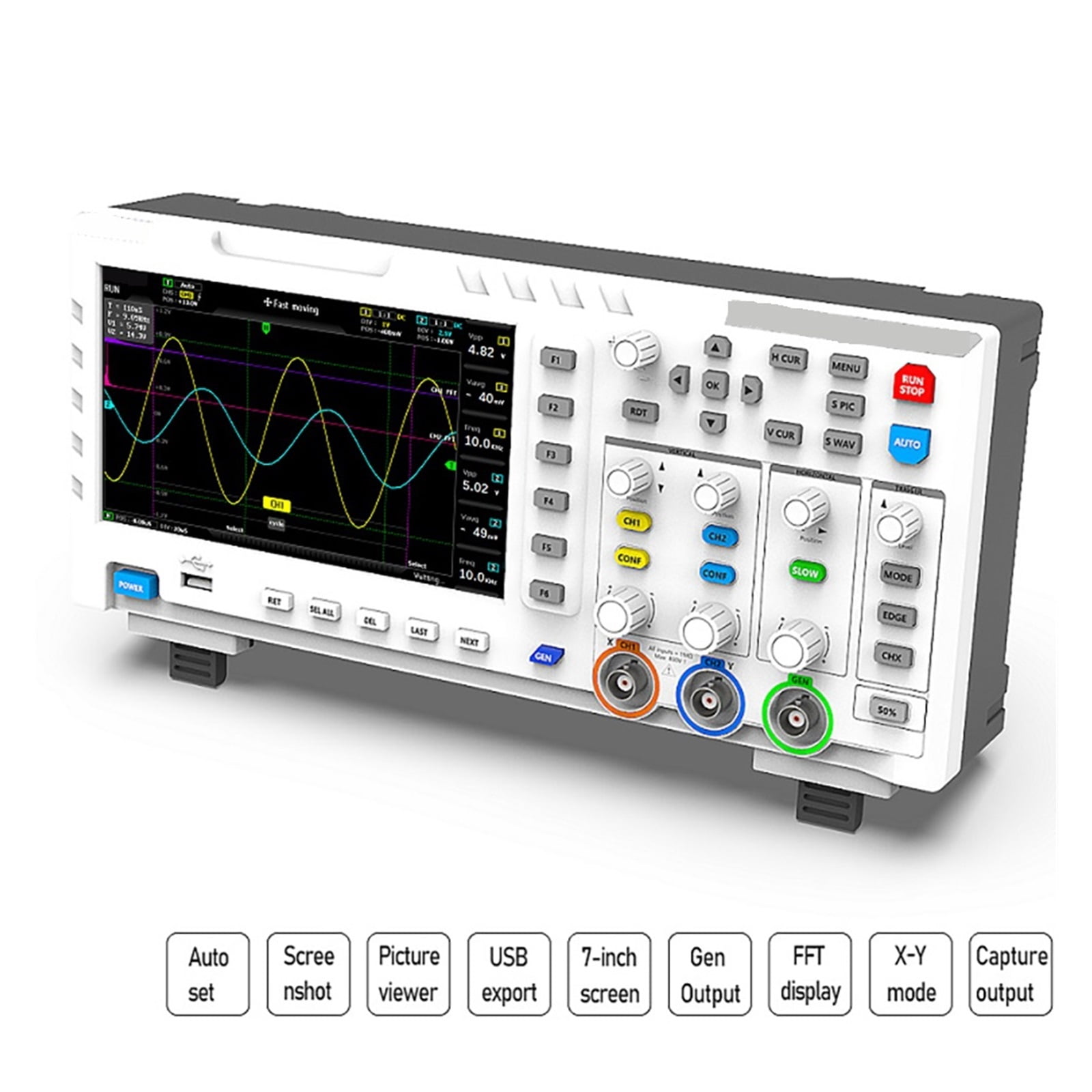 USB Digital Oscilloscope Table 1014D 2 In 1 Dual Channel Input Signal Generator 1GSa/s Sampling Rate 100MHz* 2 Ana-log Bandwidth ,Professional Designed