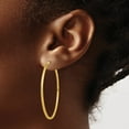 thumbnail image 3 of Primal Gold 14 Karat Yellow Gold Diamond-cut Square Tube Endless Hoop Earrings, 3 of 4