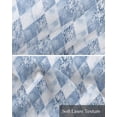 thumbnail image 6 of Blue Geometric Kitchen Valances for Windows Farmhouse Linen Window Valance Curtain for Living Room Window Treatment Simplistic Modern Abstract Hexagon Art Valance Rod Pocket Topper, 60 x 18 Inch, 6 of 6