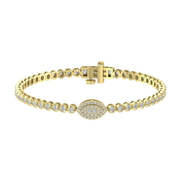 ARAIYA JEWELRY 10k Yellow Gold Diamond Tennis Bracelet (2 1/2 Cttw, I-J/ I2-I3), 7"