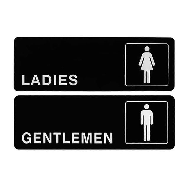 2pcs Women's and Gentlemen's Toilet Signs Men And Women Restroom Signs Unisex Toilet Sign