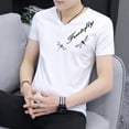 thumbnail image 5 of Camiseta ajustada negra con cuello en V para hombre, ropa de calle, camisetas para hombre, camisetas geniales de manga corta estilo hip hop básico SL, 5 of 5