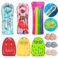 thumbnail image 2 of Children Inflatable Floating Row PVC Cartoon Unicorn Fruit Pattern Water Hammock Swimming Pool Air Mattress Water Sport Play Toy Arm Rings 08, 2 of 6