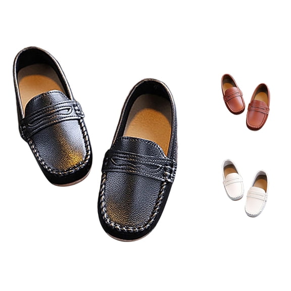 Xijirk Kids Boys Loafers Solid -On Penny Loafer Dress Casual Shoes Black,18-24 Months