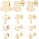 thumbnail image 1 of 1 caja de 80 piezas de 4 estilos de pendientes de mariposa chapados en oro de 24 k con bucles y resorte., 1 of 6