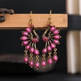 thumbnail image 5 of QIQUWOHUL Retro National Wind Earrings European And American Fashion Bohemian Color Resin Rhinestone Earrings Female, 5 of 5