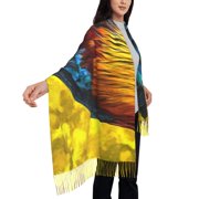 Rateoe Colorful Rooster Women's Traditional Scarf Wrap Tassel Shawl Fringes Neck Head Shawl Retro Scarf