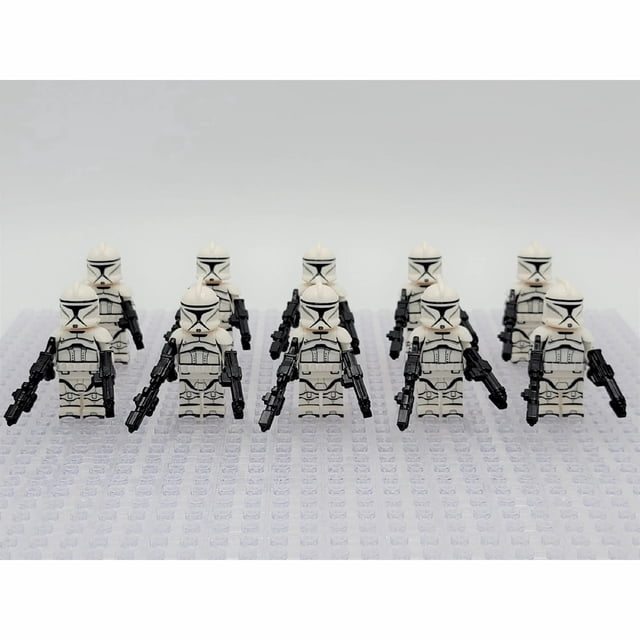 10 Figuras de Bloques Soldados Clones Armados, Minifiguras de 10.10 cm para Colección, Juguetes de Exhibición para Niños y Niñas