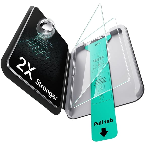ESR 2-Pack Screen Protector Compatible with iPad Pro 11 Inch (M5/M4) 2025/2024, 9H Tempered Glass with UltraFit Tray, Scratch Resistant & HD Clarity, Bubble-Free & Pencil Support