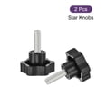 thumbnail image 3 of Uxcell 2Pcs Star Knobs, M10x30mm Plastic Hex Shaped Clamping Handle Screw Knobs, Hand Tightening Star Screw Knob, 3 of 6