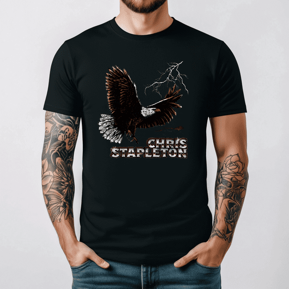 Chris Stapleton Eagle Lightning Graphic Apparel Tee V26224,Unisex S- 5XL