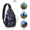 thumbnail image 5 of Sling Backpack,Halloween Silhouette Pattern Sling Bag with Water Bottle Holder,Waterproof Sling Bag for Men/Women with Headphone Jack for Hiking,Travel, 5 of 6