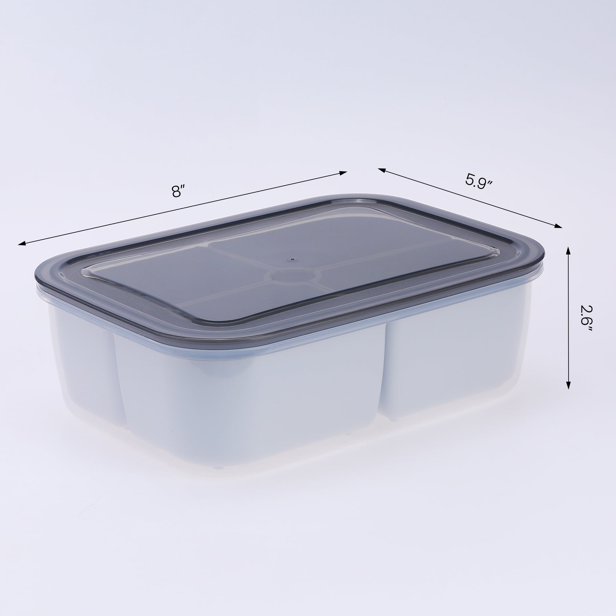 Unique Bargains Food Storage Containers Meal Prep 5 Packs 4 Grids-No Hollow