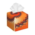 thumbnail image 1 of Fotbe Orange Rotating Porta Pañuelos Decorativo de Cuero, Caja Cuadrada Moderna para Pañuelos Faciales, Organizador y Dispensador 5x5x5'', 1 of 7