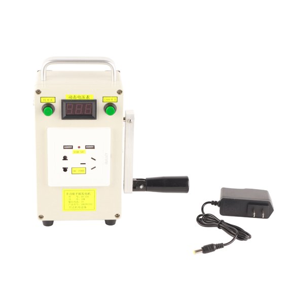Generador de manivela Generador de manivela multifunción portátil para exteriores US 110‑220V 12V 5V Carga para teléfonos Computadoras portátiles Linternas