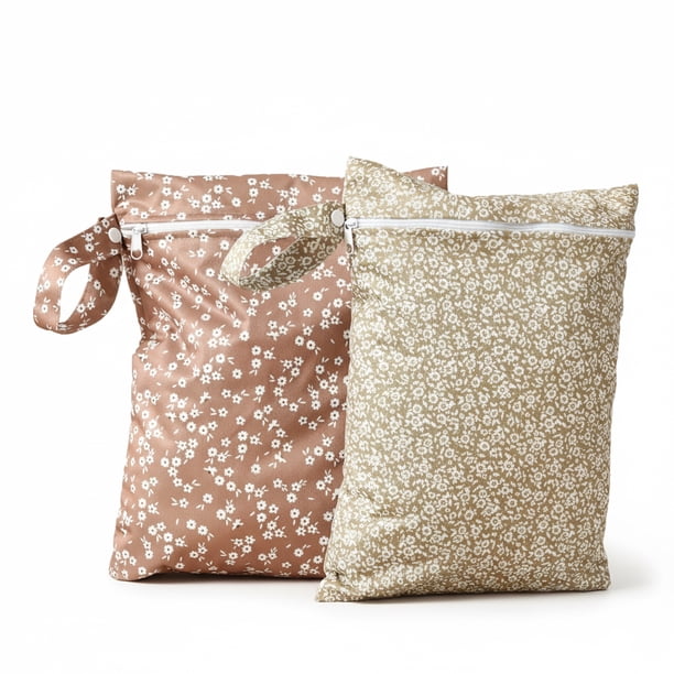 Bewildely 2 paquetes/lote de bolsas impermeables para bebé, portátiles, para cochecito y pañales, bolsas húmedas y secas para pañales. Almacenamiento y organización del hogar ZP015-01