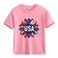 thumbnail image 4 of MKOSPLRT T-Shirt Drapeau des États-Unis pour Tout-Petit à Manches Courtes Col Rond T-Shirts du 4 Juillet Mignon Fleur Stars and Stripes T-Shirts Graphiques pour 2-13 Ans, 4 of 4