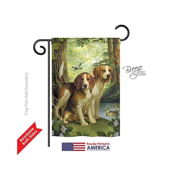 Breeze Decor 60068 Pets Beagles & Duck 2-Sided Impression Garden Flag - 13 x 18.5 in.
