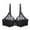 Black, variant on Full Coverage Bra Women Lace With Underwire Solid Color Double Breasted Push Up Bra Short Size Cupless Bra, Style 6677, White 36C
