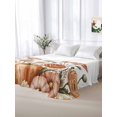 thumbnail image 6 of Twin Flat Sheet Only Rustic Pastoral Poppy Flower Soft Microfiber Cooling Bedding Sheets Watercolor Autumn Pumpkin Flat Bed Sheet for Hotel,Home Decor, 6 of 9