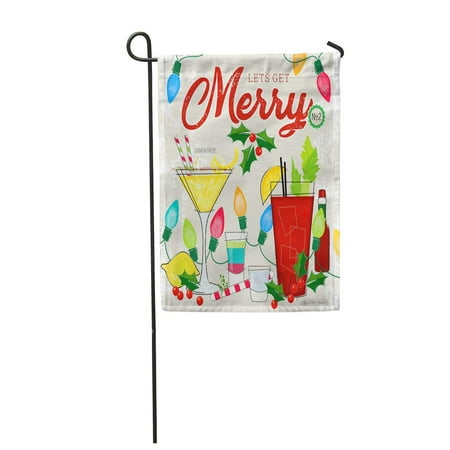 KDAGR Fun Holiday Cocktails Bloody Mary and Lemon Drop Martini Garden Flag Decorative Flag House Banner 12x18