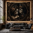 thumbnail image 6 of Gothic Sugar Skull Couple Portrait in Victorian Oval Frame, Moody Gothic for Dark Academia Fans, Wall Art Decor, Halloween Gift Tapestry Wall Hanging for Bedroom and Living Room, 6 of 7