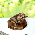 thumbnail image 3 of Estatua de rana de la riqueza, escultura tradicional china de resina Feng Shui, regalo de negocios marrón, 3 of 9