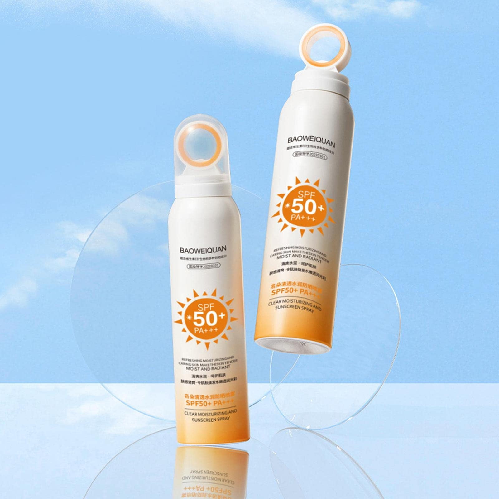 Sun Protection Spray for the Face, Transparent Spray SPF 50, Ultralight
