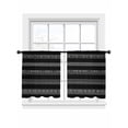 thumbnail image 2 of Black White Geometric Semi Sheer Curtains 45 Inch Length 2 Panels Set, Modern Striped Plaid Abstract Art Sheer Kitchen Curtain Privacy Voile Window Curtain for Living Room Bedroom Rod Pocket Drapes, 2 of 7