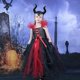 thumbnail image 2 of Disfraz de maléfica brillante para Halloween, vestido tutú de lujo para niñas, vestido elegante para niños, Reina malvada, Cosplay, ropa de bruja, vestidos largos - M 4-5 años Kuyhfg Bienvenido a Kuyhfg, 2 of 5