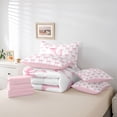 thumbnail image 6 of Erosebridal Pink Letter D Personalized Initial7-Piece Twin Bedding Sets For Kids,Girly Bowknot Bedding Comforter Set,Pink Reversible, 6 of 7