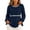 Dark Blue, variant on Women's Long Sleeve Peplum Tops, Fashion Hollow out Crew Neck Shirt, Casual Ruffle Hem Loose Fits Pullover Tops