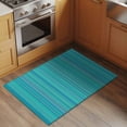 thumbnail image 2 of 2x3 Ft Entryway Area Rug, Turquoise Stripes Kitchen Rug Runner Washable Floor Mat, Modern Abstract Art Striped Farmhouse Non Slip Indoor Door Mat Throw Carpet for Bathroom Living Room Bedroom, 2 of 8