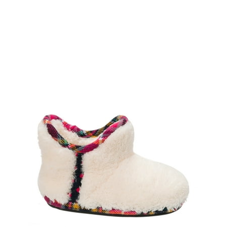 DF by Dearfoams Girls' Pile Bootie with Trim Slippers