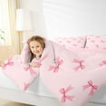 thumbnail image 4 of Manfei Princess Bow Knot Queen Comforter Set 3 Pieces, Cute Bowtie Bedding Sets for Girls, Pink Bow Ribbon Bedding Comforter Set, Ultra Soft Home Decor, 4 of 8