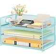 thumbnail image 1 of Letter Tray Paper Organizer with Handle Sliding Tray Metal Mesh Desk File Folder Paper Sorter Organizer for Home Office School Desk Supplies Organization, 1 of 7