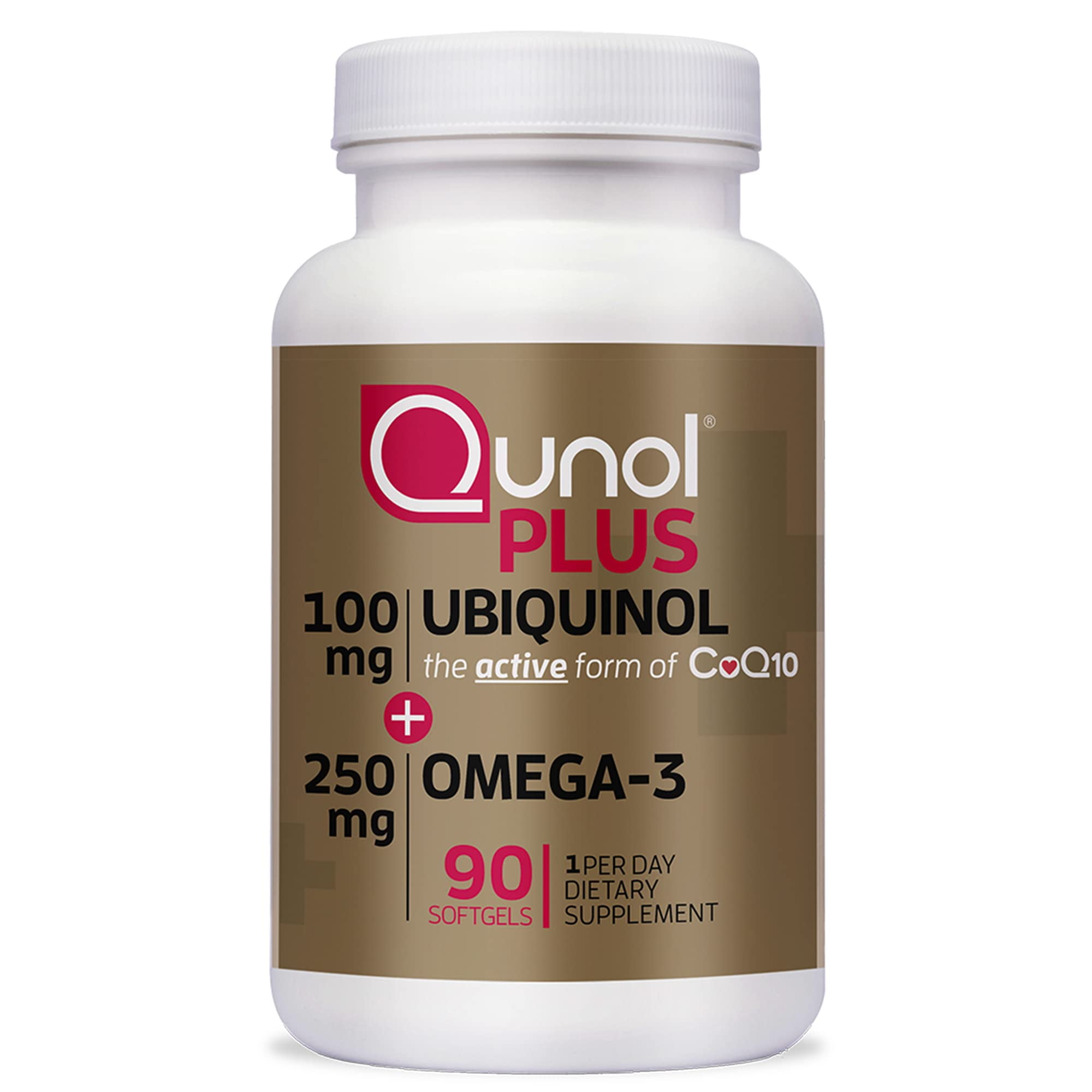 Qunol Plus Ubiquinol CoQ10 100mg, with Omega 3 Fish Oil 250mg, Extra