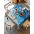 thumbnail image 6 of Blue Coastal Beach Table Cloth, Summer Nautical Oil Painting Waterproof Tablecloth for Square Tables, Reusable Washable Fabric Table Cover for Restaurant Kitchen Dining Tables 60"x60", 6 of 6