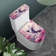 thumbnail image 2 of Yuyamidu Hummingbird Toilet Dust Cover Set of 2 Floral Toilet Seat Covers Reusable Tank Lid Cover Toilet Tank Cover with Anti-Slip Elastic Edge for Toilet, Pink, 2 of 7