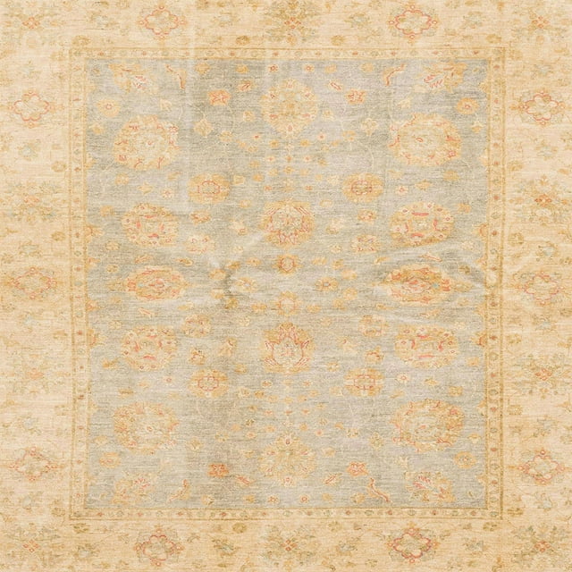 Ahgly Company Tapis d'Intérieur Lavable en Machine Carré Abstrait Marron Or, 7 Pieds Carré