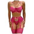 thumbnail image 1 of Sexy mujer Babydoll ropa interior encaje Bowknot perspectiva ropa de dormir íntima Tanga con liga conjunto de lencería Fridja  nalpqowj42032, 1 of 9