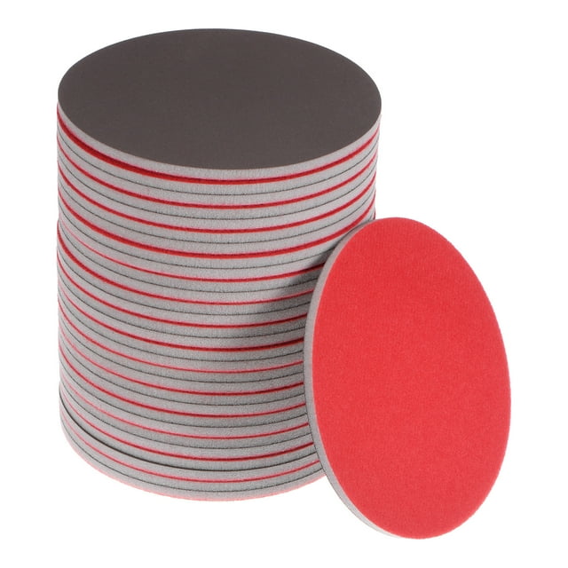 Unique Bargains 30 Packs 3000 Grit Sanding Sponge 6 Inch Hook and Loop Sponge Sanding Disc Wet/Dry for Wood Drywall Metal