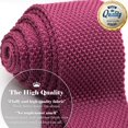 thumbnail image 2 of GFDYREE Men's Knit Tie Slim Skinny Square Necktie Width 2.2 inches Washable Solid Color and Gift Box, 2 of 6