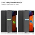 thumbnail image 2 of For 2021 5th Gen iPad Pro 12.9" Case, Auto Wake/Sleep Cover, Cover with Pen Holder, Slim Soft TPU Back Smart Tri-Fold Stand (Black), 2 of 4