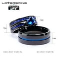 thumbnail image 6 of His and Hers Wedding Ring Sets Couples Rings Black Gold Plated Round Blue Cz Stainless steel band, 6 of 6