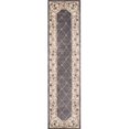 thumbnail image 1 of HomeRoots 353447 2 ft. x 7 ft. 7 in. Runner Polypropylene Grey & Ivory Area Rug, 1 of 1