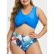 thumbnail image 1 of Hem torcer las hojas de Flamenco de impresión más el tamaño de traje de baño de Tankini Rosegal Camisetas tallas grandes, 1 of 5
