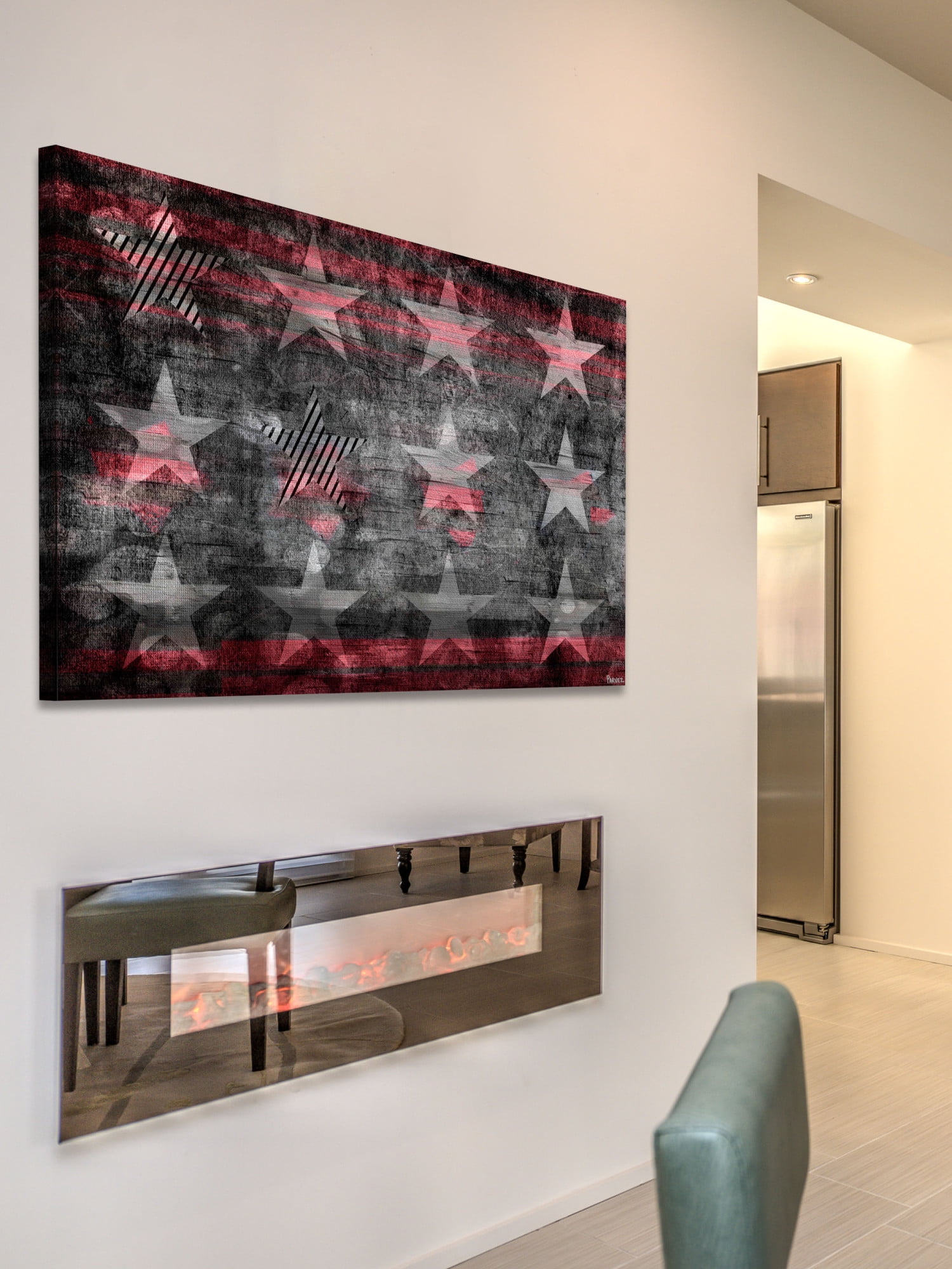 Parvez Taj "Star Flag" Print on Canvas