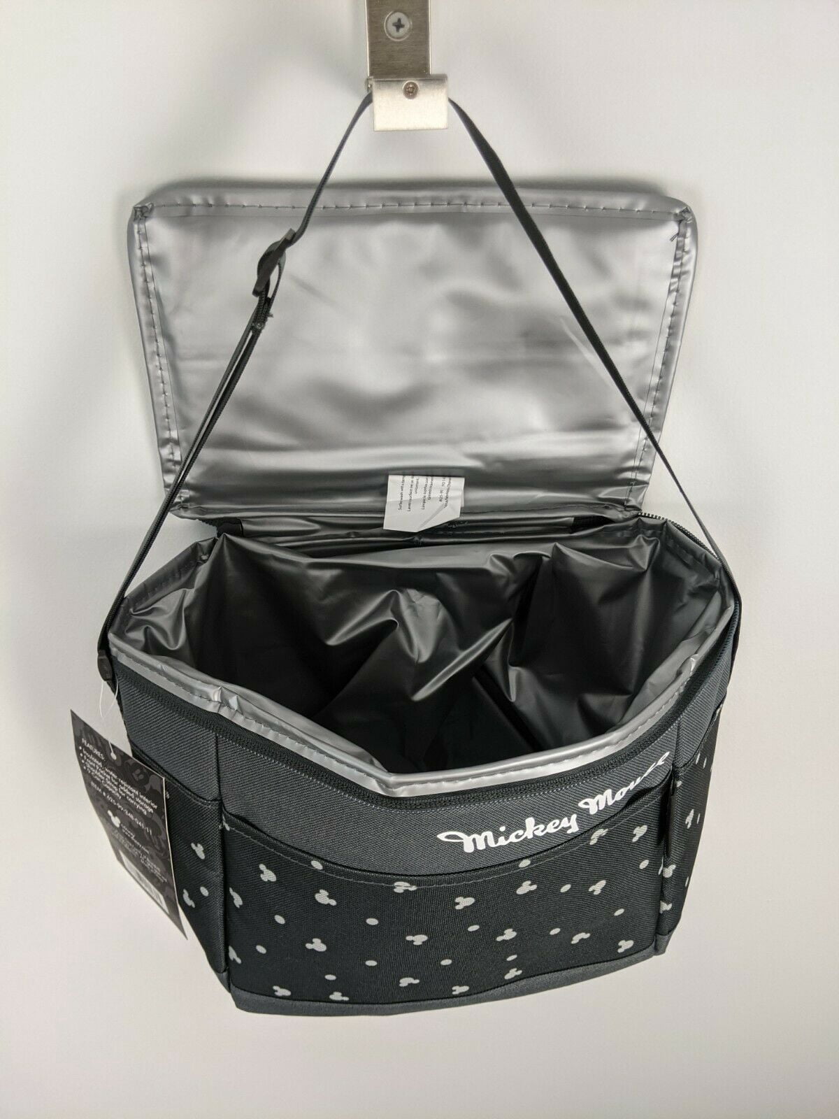 Disney Mickey Mouse charcoal grey heads insulated cooler lunch tote bag