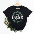 thumbnail image 2 of Bowake T-Shirts Joyeuses Pâques pour Femmes Été Mignons Ufs de Pâques Graphiques Imprimés Lettres Manches Courtes Col Rond Tendance, 2 of 6